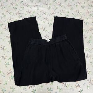 MATE the Label Linen Wide Leg Pant Trouser Black Medium Beach Coastal Vacation